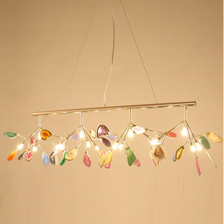 American Branch Agate Chandelier for Dining Room Simple Creative Carnelian Chandelier Hanging Home Decors Indoor Lighting Fixture