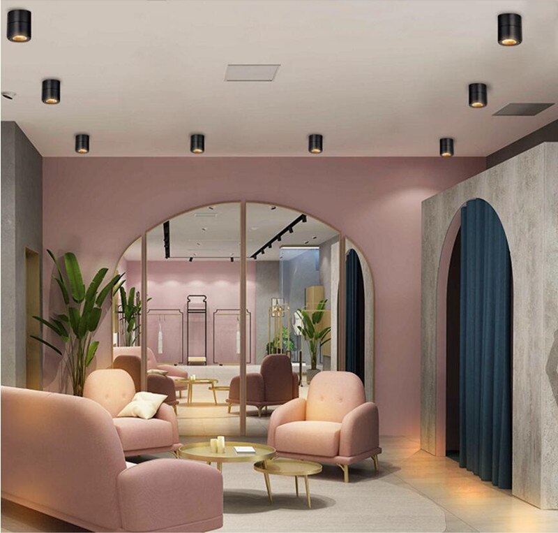 Dimmable COB LED Downlights Surface Mounted LED Ceiling Lamps 7W/10W/15W/18W Foldable And 360° Rotatable Background  Spot lights