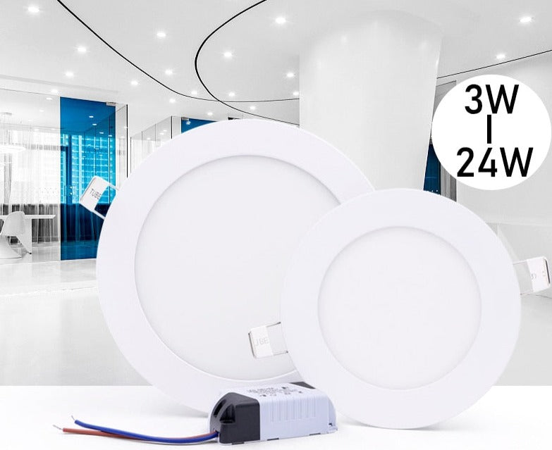 LED panel light Ultra thin Downlight lamp 3W 4W 6W 9W 12W 15W 18W 24W led ceiling recessed grid downlight slim round panel light