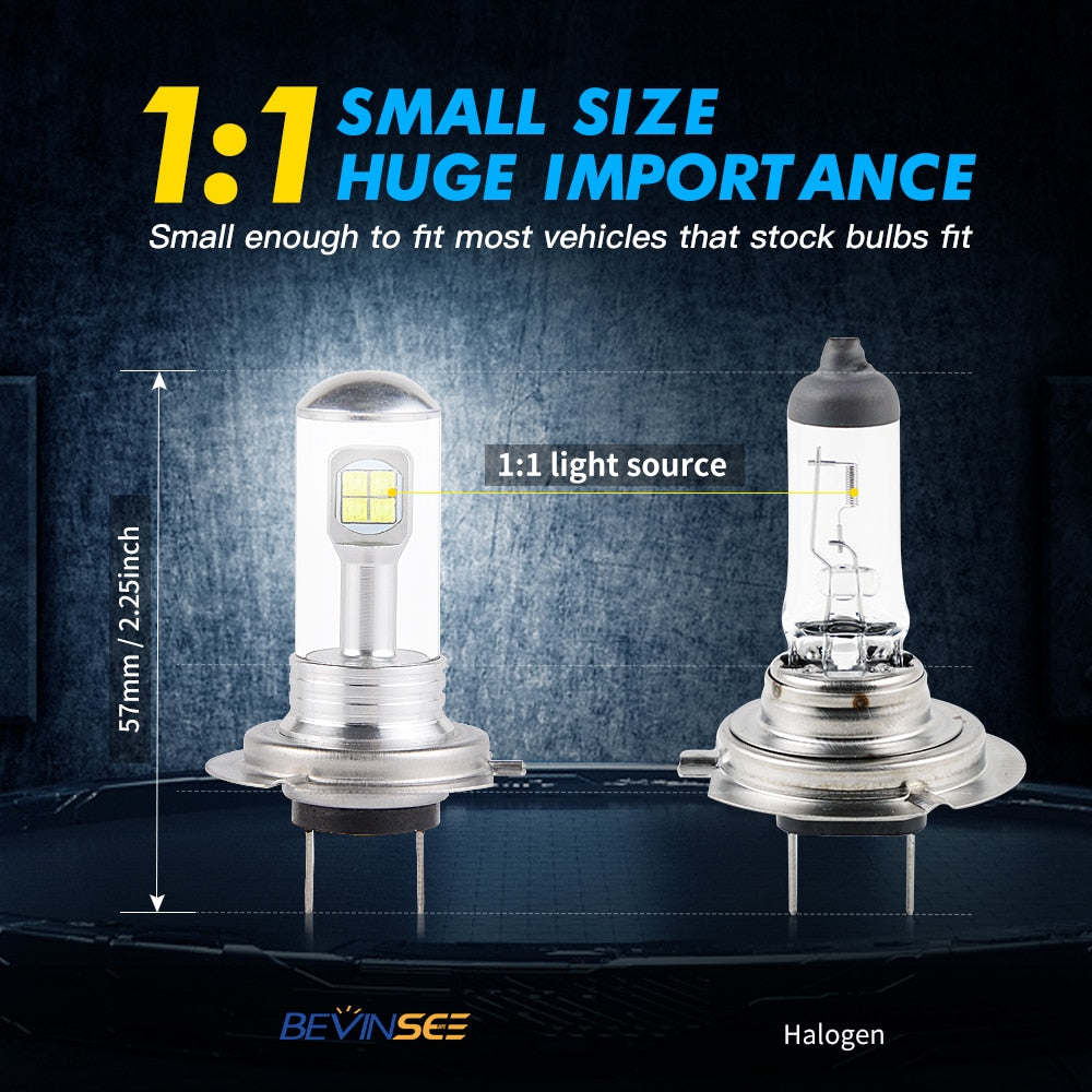 Bevinsee H7 H4 H11 H1 LED Light For Car 9005 HB3 9006 HB4 880 881 H8 LED Fog Light 12V BA20D P15D H3 Motorcycle Light Bulbs A18