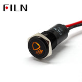 14mm Waterproof Lamp FILN 12V LED Car Signal Lights Instrument Pilot light red blue indicator light with wire