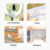 2000mAh USB Rechargeable Ceiling Fans with Remote Control 360° Rotation 3-speed Wind Desk Hanging Ventilator for Outdoor Camping