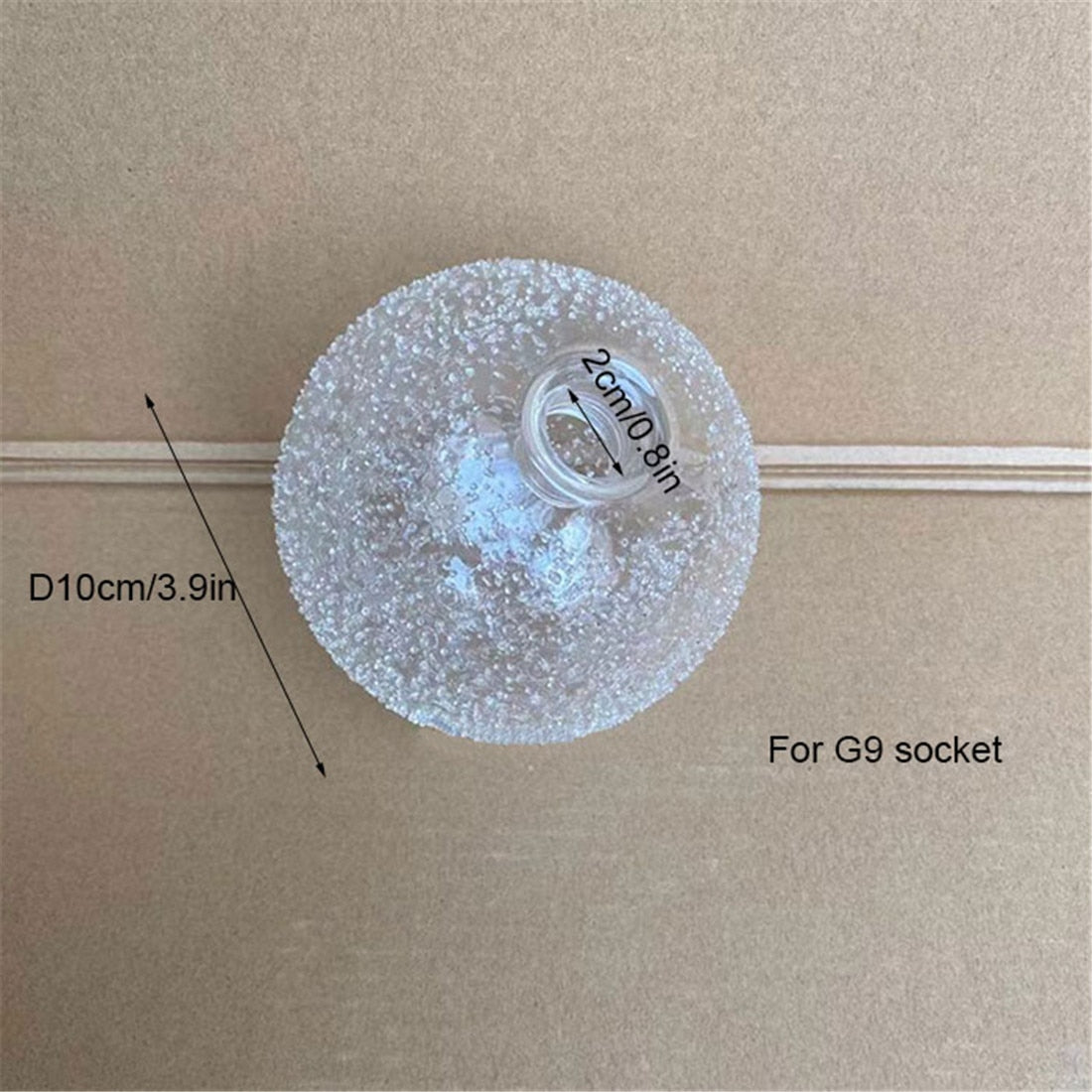 G4 G9 Globe 1cm 2cm Fitter Opening Snowflake Glass Shades Replacement for Ceiling Fan Light Wall Pendant Light Raindrop Cover