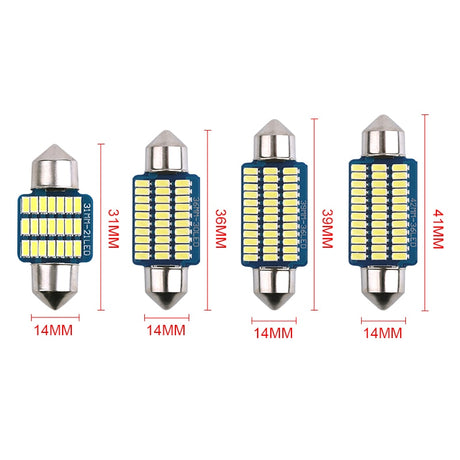 1X Festoon Car LED Interior Reading Light 4000K Warm White 6000K C5W C10W 31mm 36mm 39mm 41mm Auto Room Ceiling Dome Lamp 12V