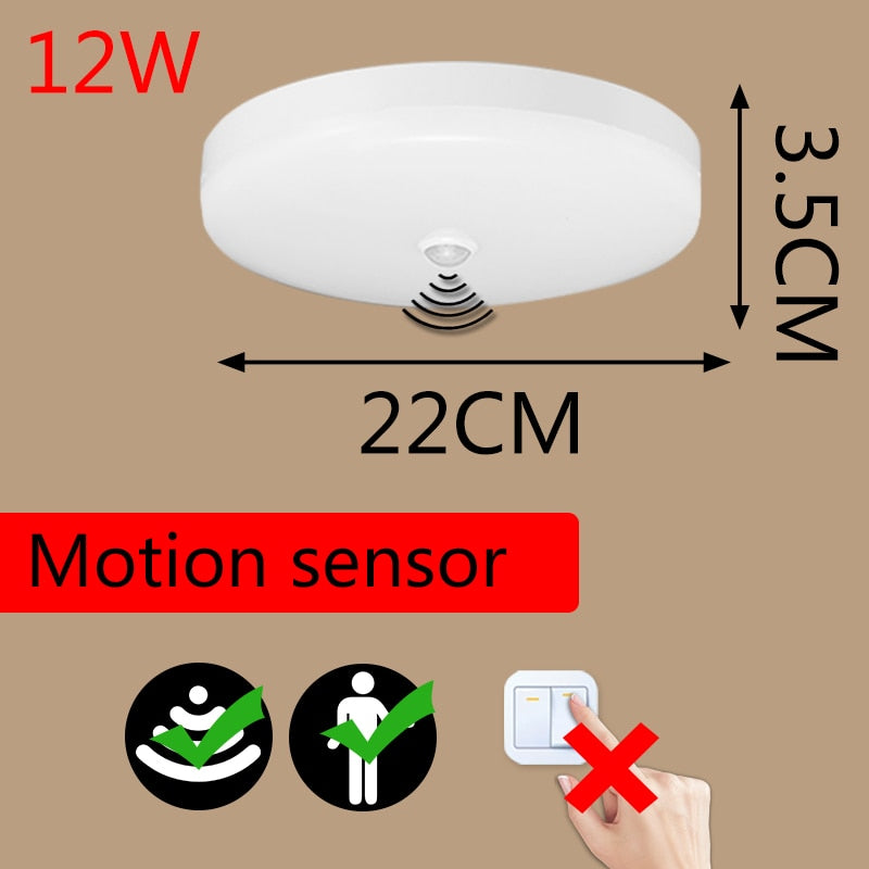 Modern LED Ceiling Lights PIR Motion Sensor Ceiling Lamps 12/18W Night Light Fixtures For Entrance Balcony Corridor Led Lampara