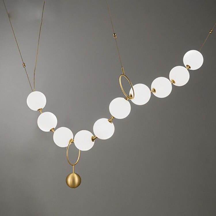 Postmodern Loft Glass Ball Pendant Lamp Creative Necklace Design Restaurant Hall Led Lights Decro Suspension Light Fixtures
