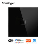 Minitiger 4 Colors Crystal Glass Panel EU/UK Standard 1/2/3 Gang WIFI Touch Switch Tuya app Control Light Wireless Wall Switch