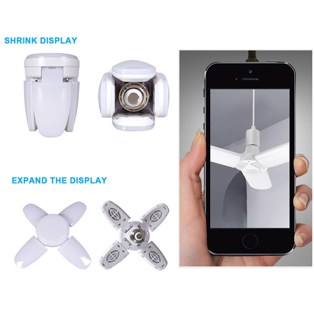 Led bulb light fan blade timing light foldable light AC85-265V 28W with remote control Lampada home living room garage lighting