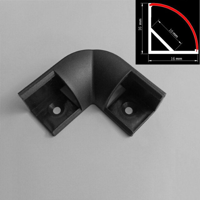 Black Led Aluminum Profile U/W/V With Milky PC Cover kitchen Cabinet Closet Lamp LED Strip Shelf Light Channel Holder Diffuser