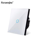 Szaoju Touch Switch EU Standard White Crystal Glass Panel Light Switch AC110-220V Switch 1/2/3 Gang 1 Way Wall Lamp TOUCH SWITCH