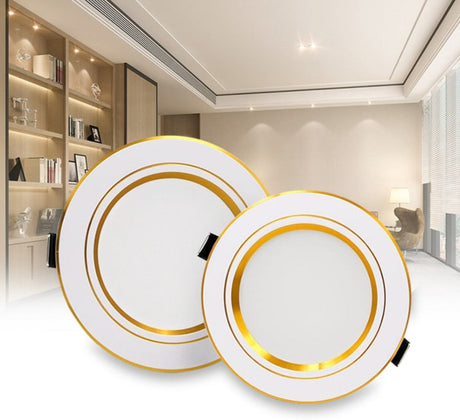  LED Downlight AC 220V 230V 240V Ceiling light 5W 9W 12W 15W 18W Gold Body Led spotlight for living room
