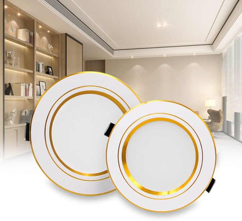  LED Downlight AC 220V 230V 240V Ceiling light 5W 9W 12W 15W 18W Gold Body Led spotlight for living room