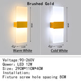 Mini 4/6/12/18W Led Acrylic Wall Lamp AC90-260V Long warm white Bedding Room Living Room Indoor wall lamp Bedroom Modern Simple
