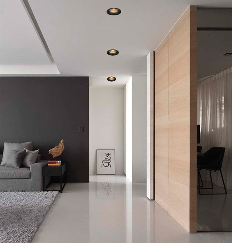 Dimmable Narrow Border Anti-glare Recessed COB LED Downlights AC85-265V 7W 12W 15W 18WLED Ceiling Lamps Hotel Villa Lighting