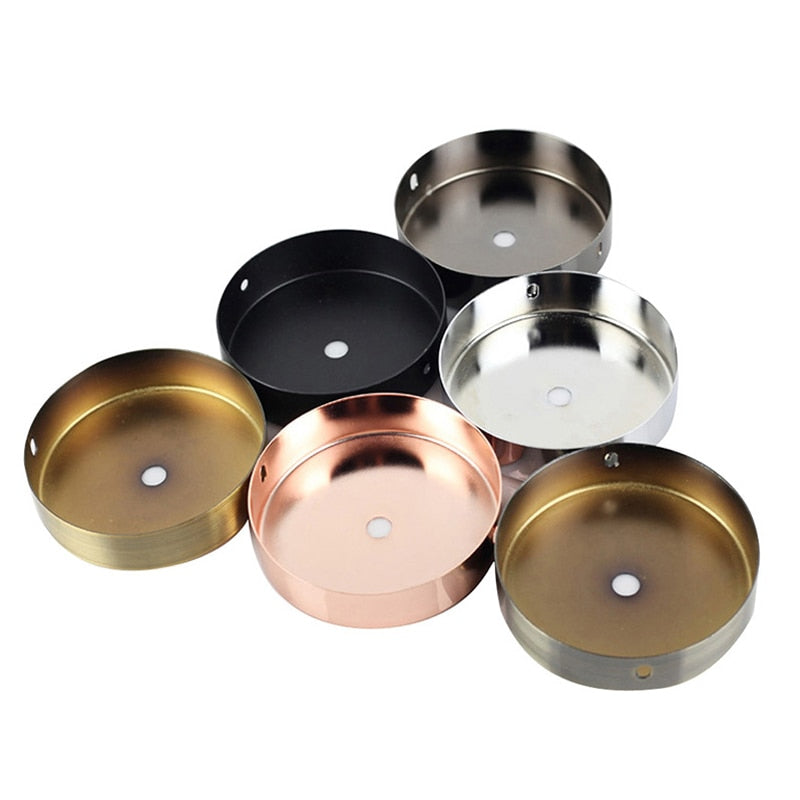 Ceiling Plate Round Black Silver Bronze 8/10/12/15cm Vintage Disc Light Accessories Tray For Pendant Lamp&amp;Wall Light Lamp Base