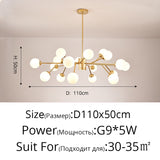 Creative Gold Black Chandelier Lights For Living Room Bedroom G9 Lamps Fixtures Lustres Indoor Lighting Luminaria Without Bulbs