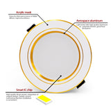  LED Downlight Gold/Silver/White Body 5W 9W 12W 15W 18W led Ceiling light AC 220V 230V 240V for Indoor LED Spotlight