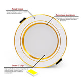 KARWEN LED Downlight AC 220V 230V 240V Ceiling light 5W 9W 12W 15W 18W Gold Body Led spotlight for living room