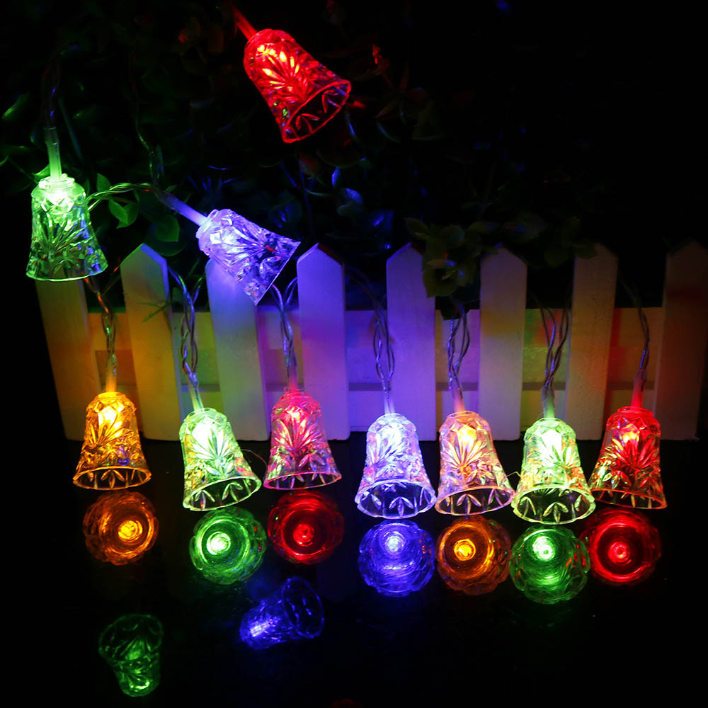 Led Light Christmas Mini Bells Garland 1.5m 3m 6m Fairy String Lights Battery Operated Christmas Party Tree Decorations For Home
