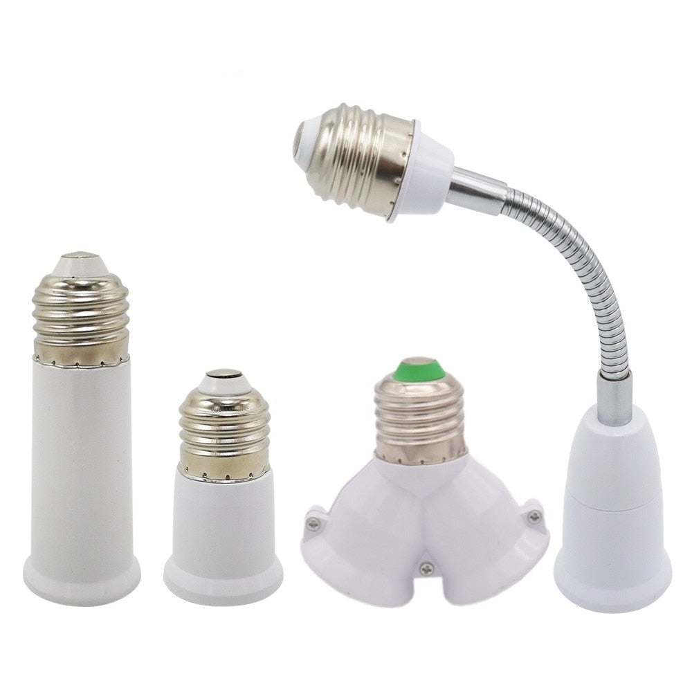 E27 To E27 Lamp Base Converter 65mm 95mm Lamp Holder Extender E27-E27 Lamp Socket Adapter Flame Retardant For LED Bulb