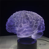Brain Shape 3D Illusion Lamp 7 Color Change Touch Switch LED Night Light Acrylic Desk lamp Atmosphere Novelty Lighting AW-1287