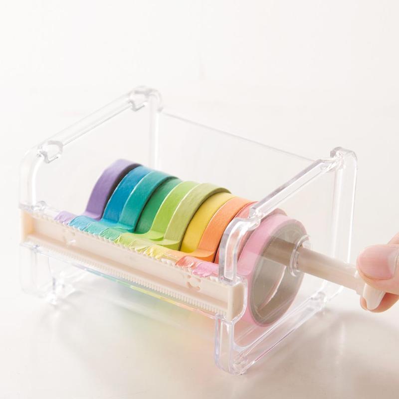 Creative Tape Cutter Set Tape Tool Transparent Tape Holder Tape Dispenser School Supplies Office Stationery