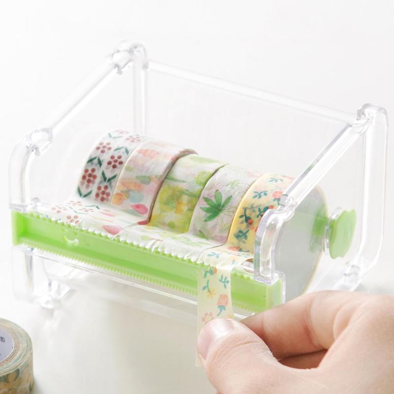 Creative Tape Cutter Set Tape Tool Transparent Tape Holder Tape Dispenser School Supplies Office Stationery