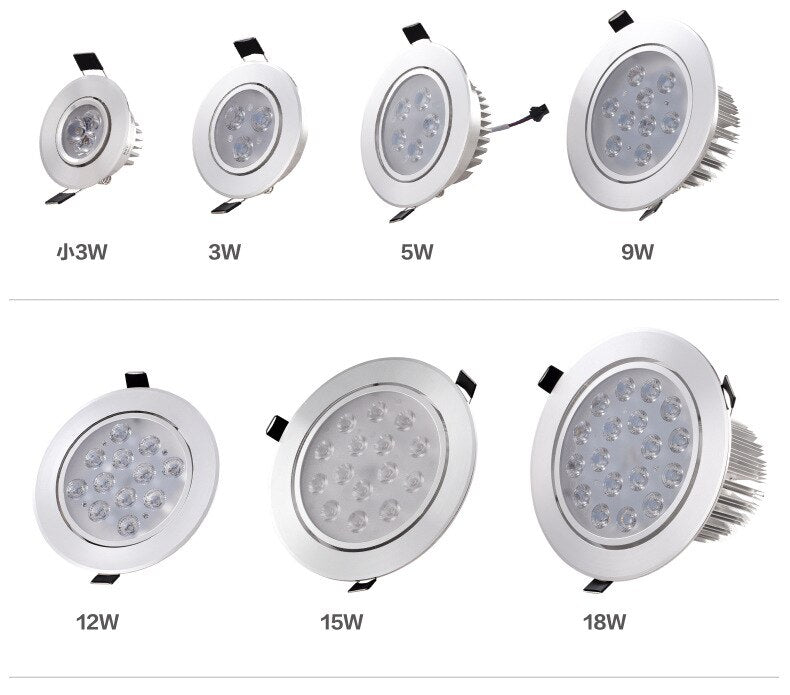 LED SCR Dimming Ceiling Light 3w5w7w9w12w15w18w21w24w High Power Downlight AC85-265v
