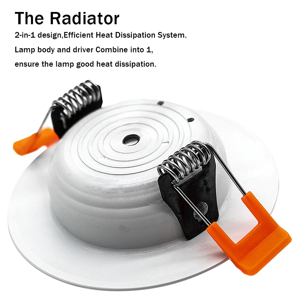 Ultra-thin Round White SMD 2835 LED Recessed Downlight 3W 5W 7W 9W 12W Driverless AC220V Ceiling Spot Light Indoor Lighting