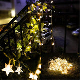 SICCSAEE LED Star Fairy Garland String Lights Novelty New Year Wedding Home Indoor Decoration Wishing Stars Curtain String Light