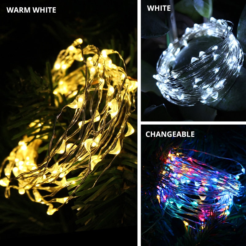 Solar LED Light Outdoor Garden Waterproof Fairy Garland String Lights Christmas Party Solar Power Lamp Decoration 12/22/32/42 M