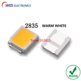 100PCS 2835 Warm white 2.8*3.5mm SMD LED 2800-3200K 3.0-3.2V 55-60lm 0.5W Light beads