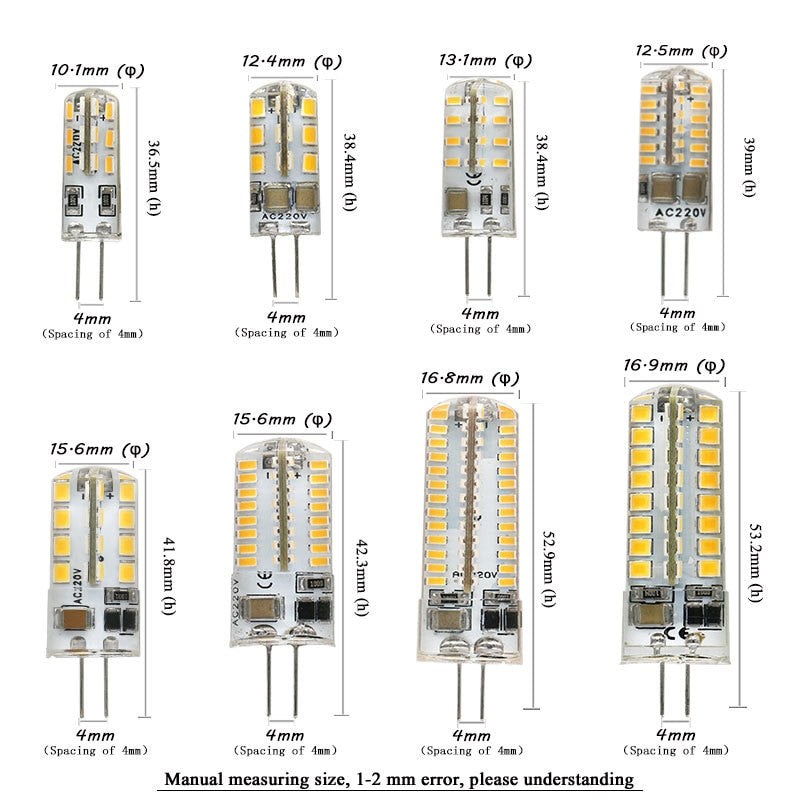 Led Light G4 Led Corn Bulb AC 220V 240V High Power Lamp Silica gel lamps Replace Chandelier Crystal halogen Light