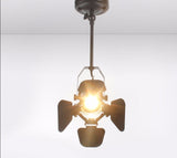 LED Retro Track Light Hotel Restaurant Bar Four-Page Blackout Spotlight Iron Industrial Style Loft Hallway Studio Ceiling Light