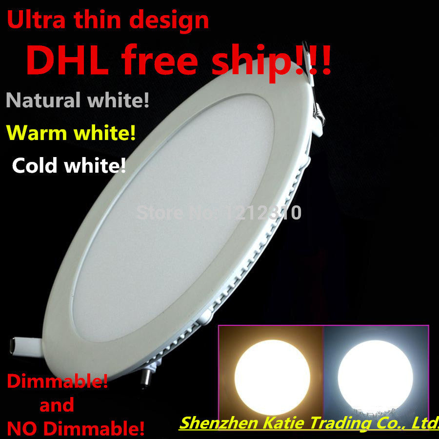 Ultra Bright 20pcs 3W 6W 9W 12W 15W 25W Led Ceiling Recessed Downlight Round/Square Panel light 1800Lm Led Panel Bulb Lamp Light