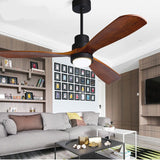 Retro Ceiling Fan Light LED Fan Chandelier Wooden LED Flush Mount Ceiling Light Fixtures  Simple Ceiling Fan 42/52 inch