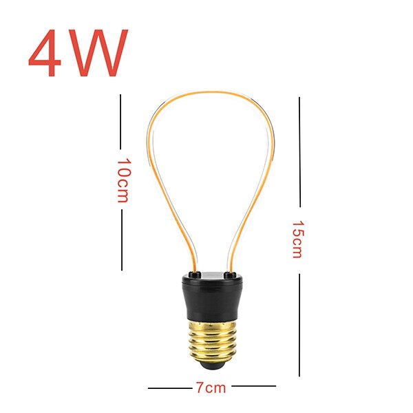 Retro Vintage LED Bulb E27 220V 240V Soft LED Filament Lamp 4W 4.5W Indoor Decoration Light Irregular Design Bulbs Warm Yellow
