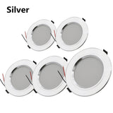 AC 220V LED Downlight Golden Silvery Ceiling Lamp Round Recessed 5W 9W 12W 15W 18W Led Light Bulb White/Warm white LED Down Lamp