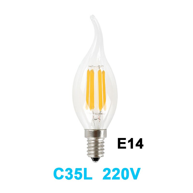 Gitex Antique LED E27 Bulb Retro Lamp 220V 2W 4W 6W 8W LED Filament Light E14 Glass Ball Bombillas LED Bulb Edison Candle Light