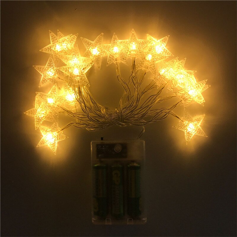 SICCSAEE LED Star Fairy Garland String Lights Novelty New Year Wedding Home Indoor Decoration Wishing Stars Curtain String Light