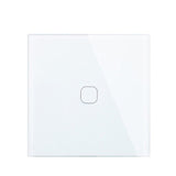 Minitiger EU Standard Luxury White Crystal Glass Switch Wall Light Touch Switch , 1 Gang 1 Way Touch Switch