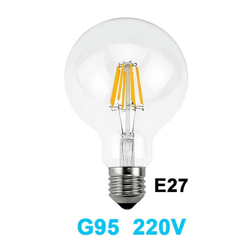 Gitex Antique LED E27 Bulb Retro Lamp 220V 2W 4W 6W 8W LED Filament Light E14 Glass Ball Bombillas LED Bulb Edison Candle Light