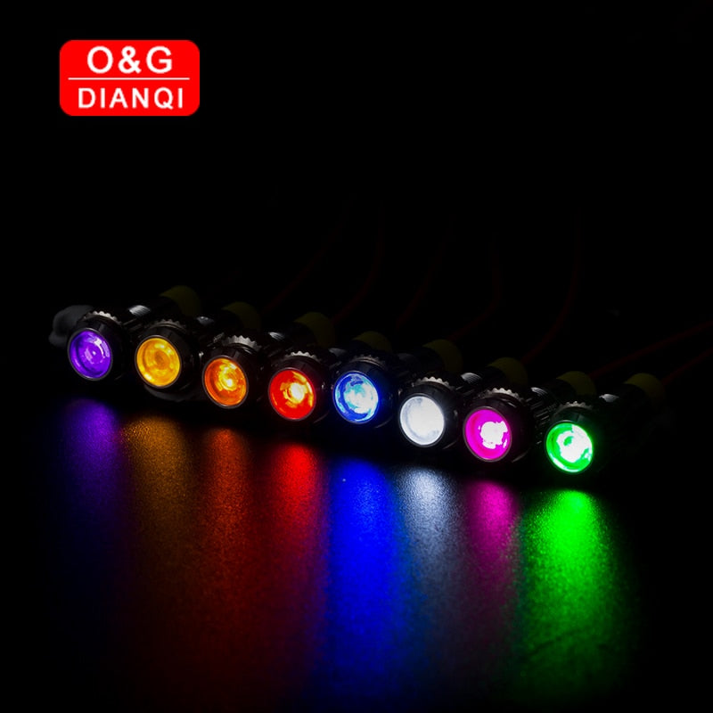 6mm mini indicator light red green white orange purple green blue yellow light with 15cm free wire Warnning Indicator Light