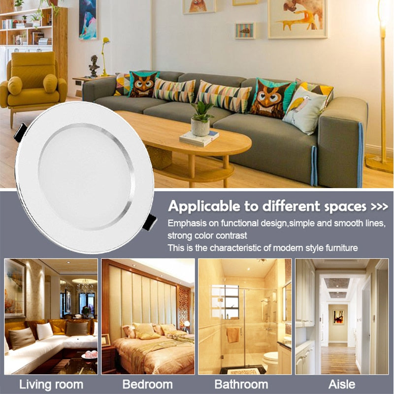 LED Downlight Ceiling 7W 9W 12W 15W 18W 3W 5W Spot Round Recessed Lamp 220V 230V 240V 110V Bulb Bedroom Kitchen Indoor Lighting