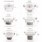 1pcs Spot led 1W 3W 4W 5W 7W Downlight Residential Dimmable Warm Nature Pure White Recessed LED Lamp Light Adjustable AC110V220V