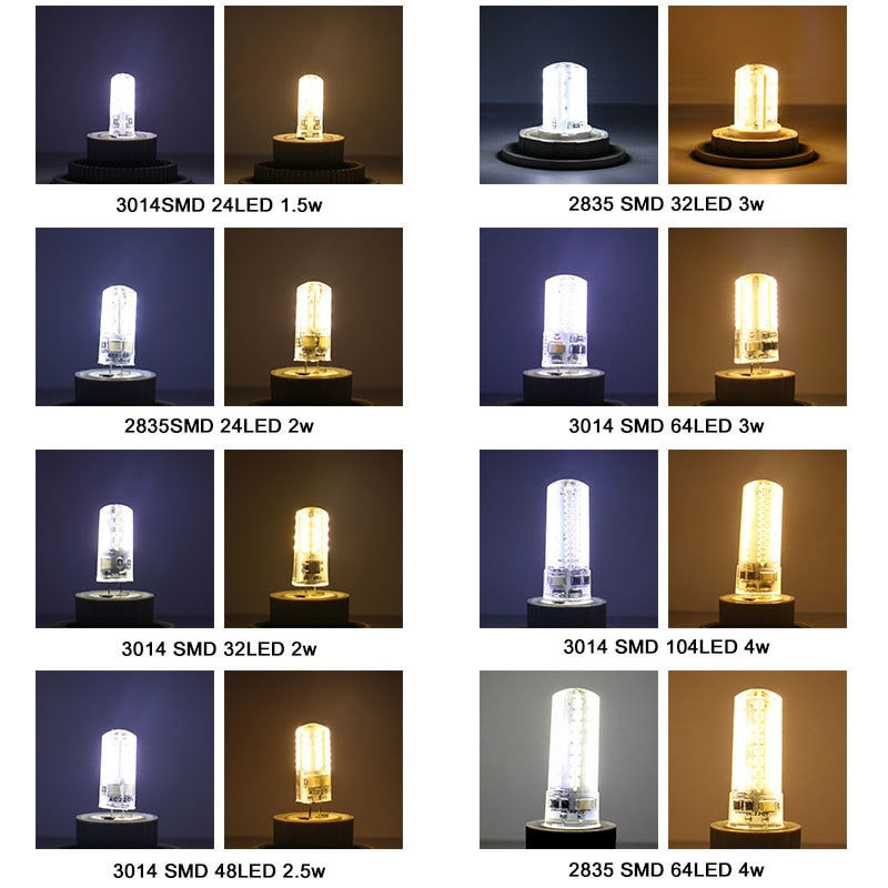 Led Light G4 Led Corn Bulb AC 220V 240V High Power Lamp Silica gel lamps Replace Chandelier Crystal halogen Light