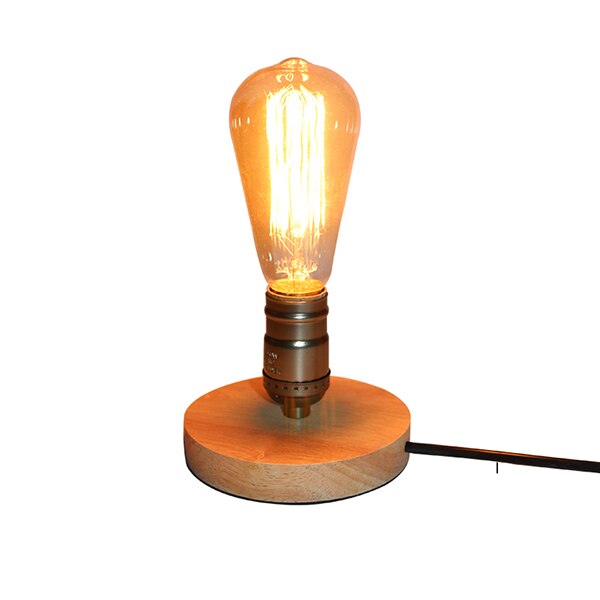Wooden Aluminum Table Lamp  Retro Loft Desk Edison Bulb 110V/220V  Night Light Office lamp Bedroom/Living Room/Cafe Lam