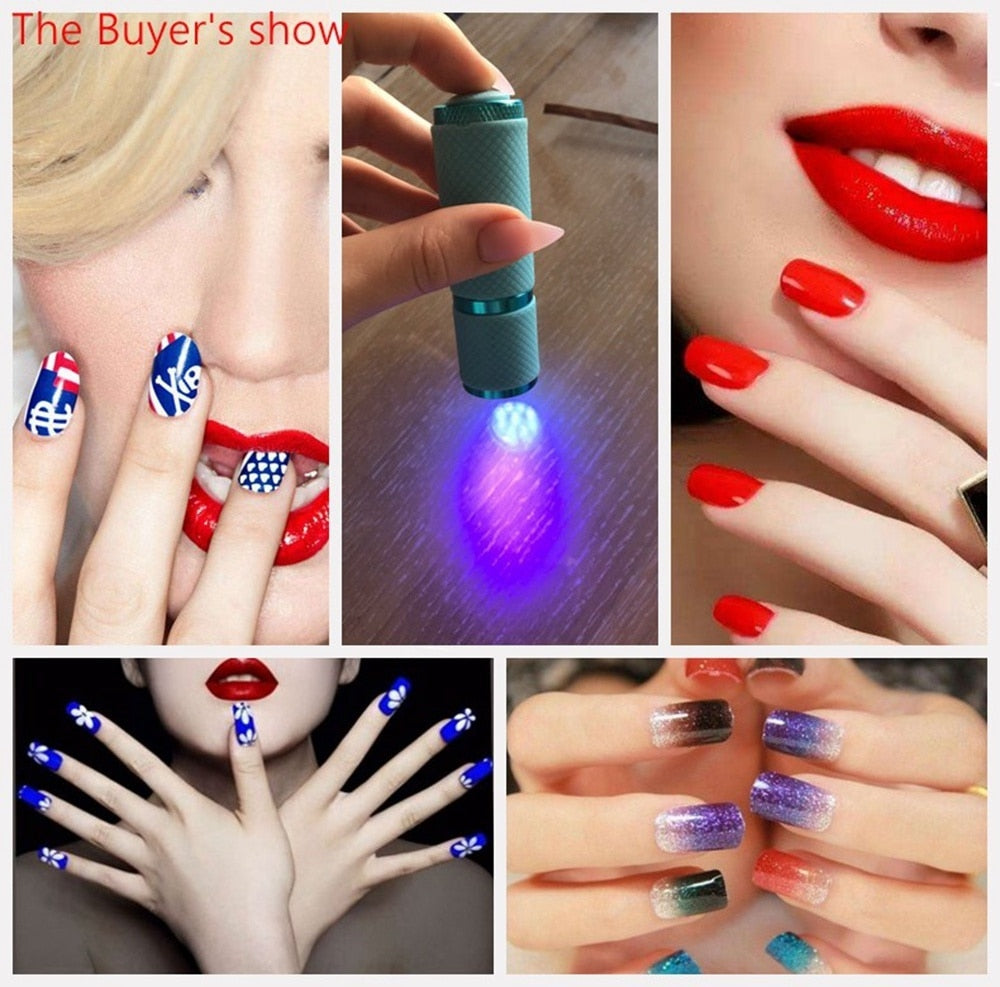 Mini UV Led Light UV LED Lamp Nail Dryer for Gel Nails 9 LED Flashlight Portability Nail Dryer Machine Nail Art Tools UV Light