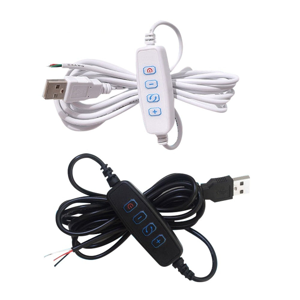 LED Dimmer USB Port Power Supply Line Dimming Color-matching Extension Cable With ON OFF Switch Adapter For LED Light Bulb