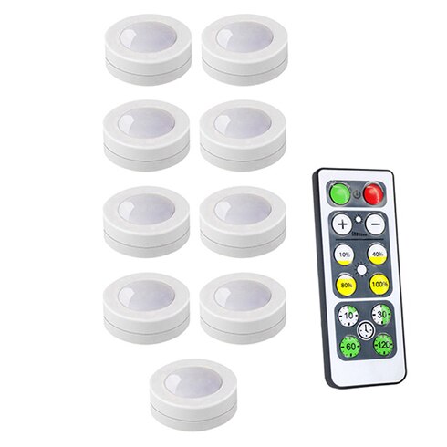 Dimmable Touch Sensor Under Cabinet Light LED Puck Lights Wireless Downlight Spotlights For Close Wardrobe Hallway Night lamp
